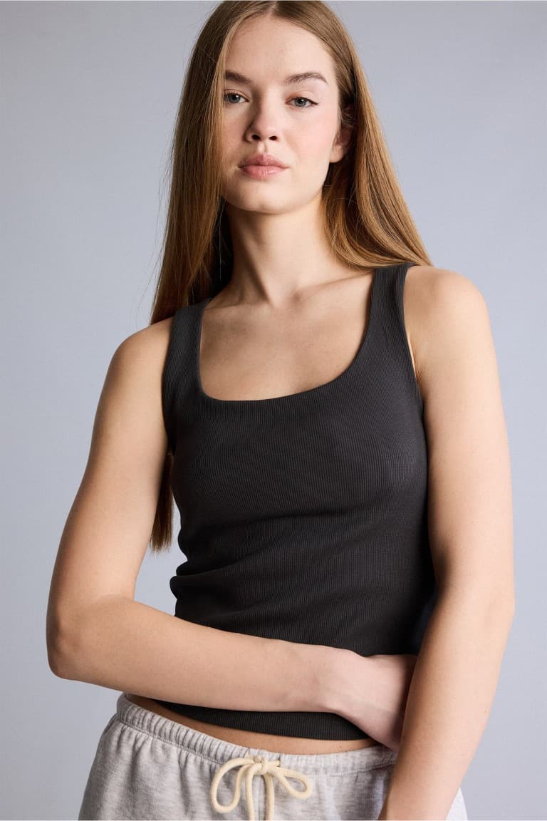U Neck Strappy Rib Undershirt Main image