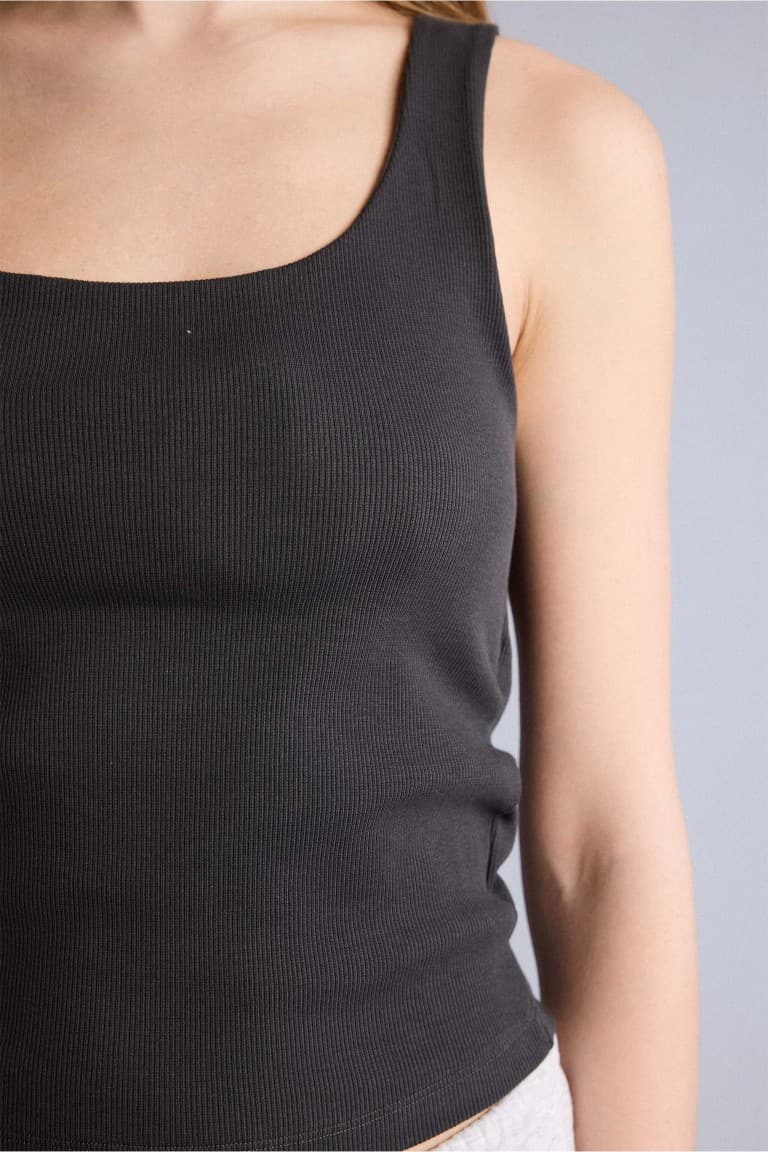 U Neck Strappy Rib Undershirt