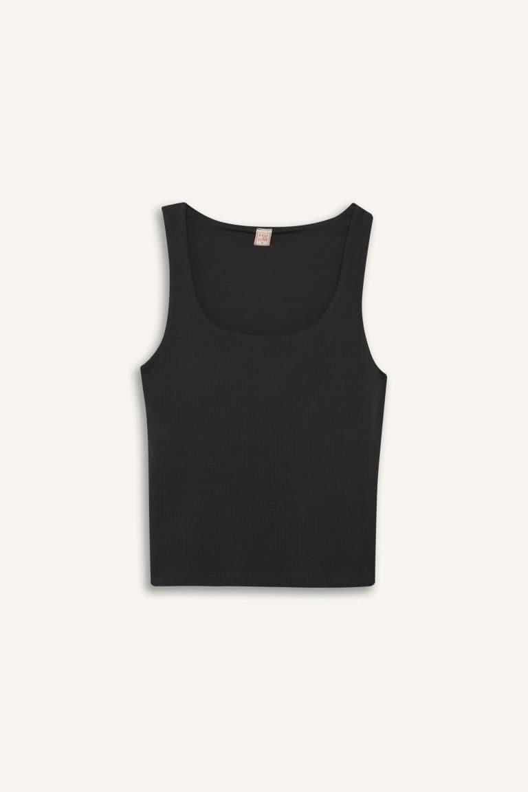 U Neck Strappy Rib Undershirt