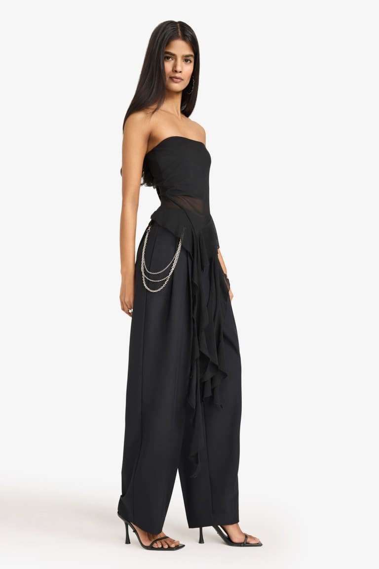 Baggy Fit Zippered Regular Waist Standard Size Pants Main image