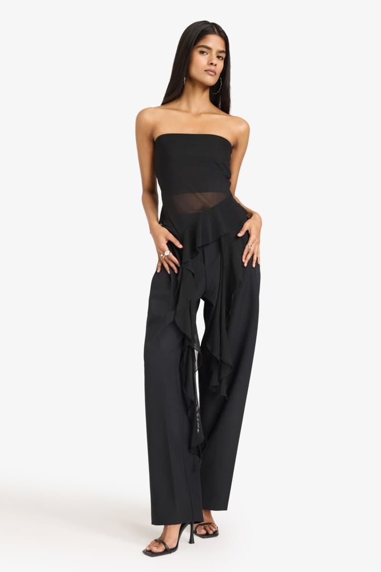 Baggy Fit Zippered Regular Waist Standard Size Pants