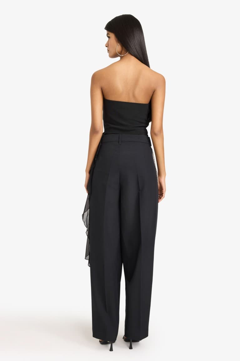 Baggy Fit Zippered Regular Waist Standard Size Pants