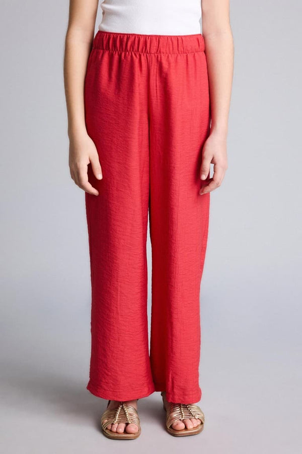 Straight Wide Wide Leg Pocket Crincile Viscose Pants Girls