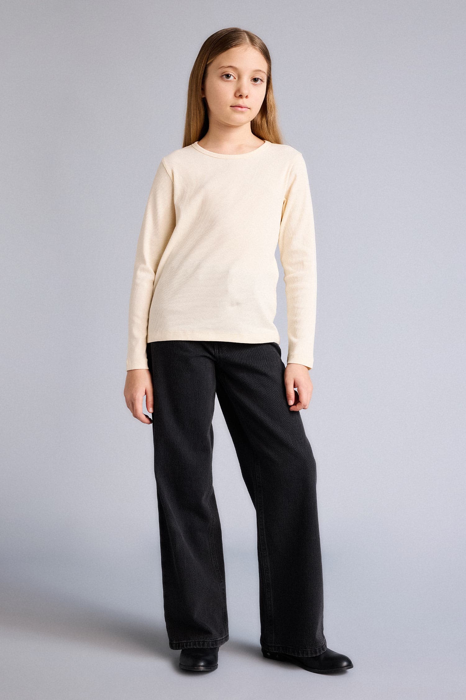 Slim Fit, Crew Neck, Corduroy, Long Sleeve T-Shirt, Girl Secondary image