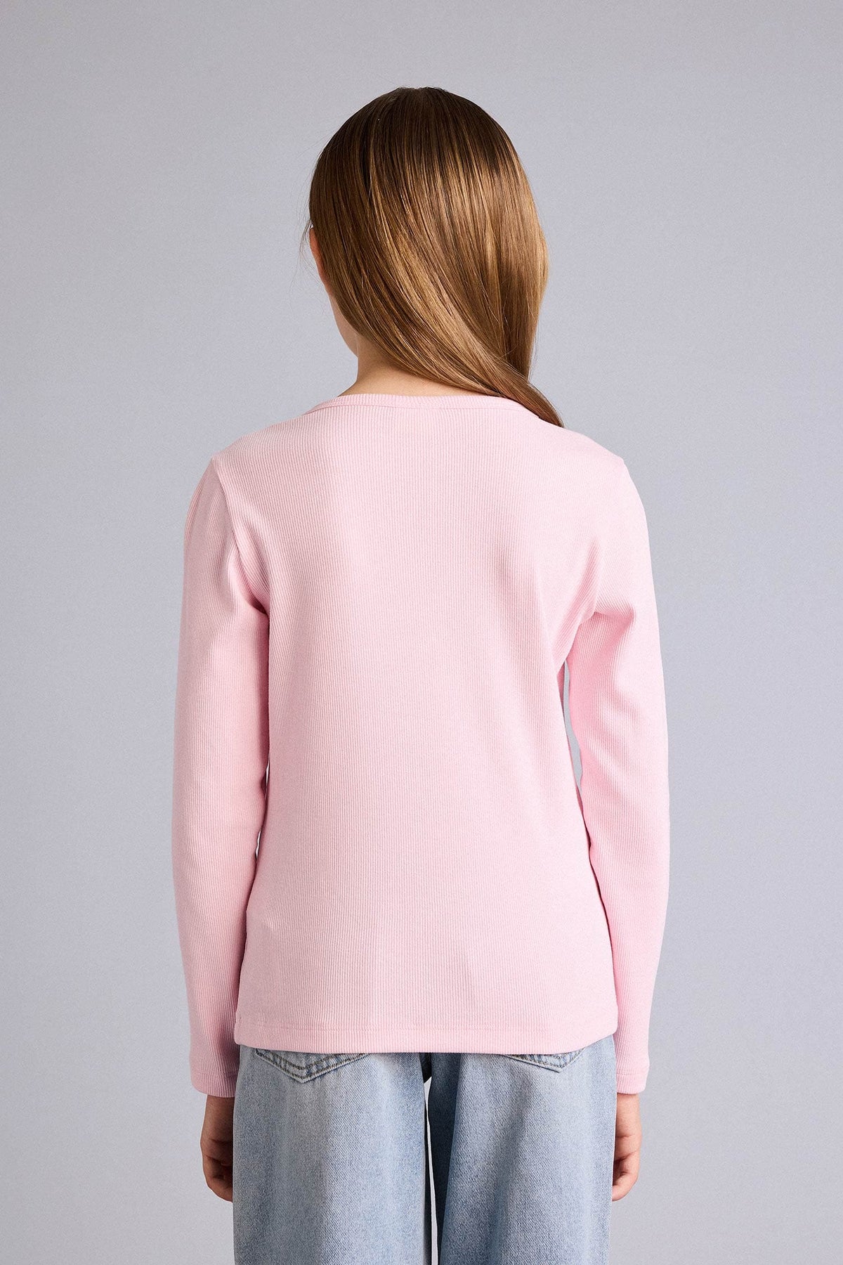 Slim Fit, Crew Neck, Corduroy, Long Sleeve T-Shirt, Girl