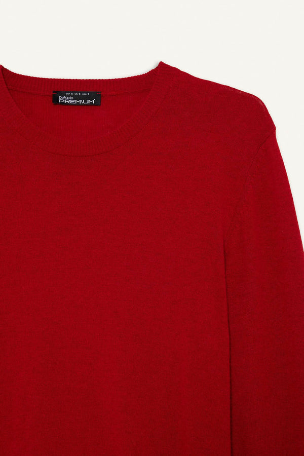 Wool Blend Crew Neck Knitwear Sweater