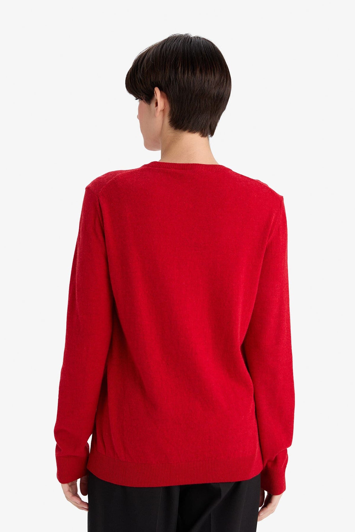 Wool Blend Crew Neck Knitwear Sweater