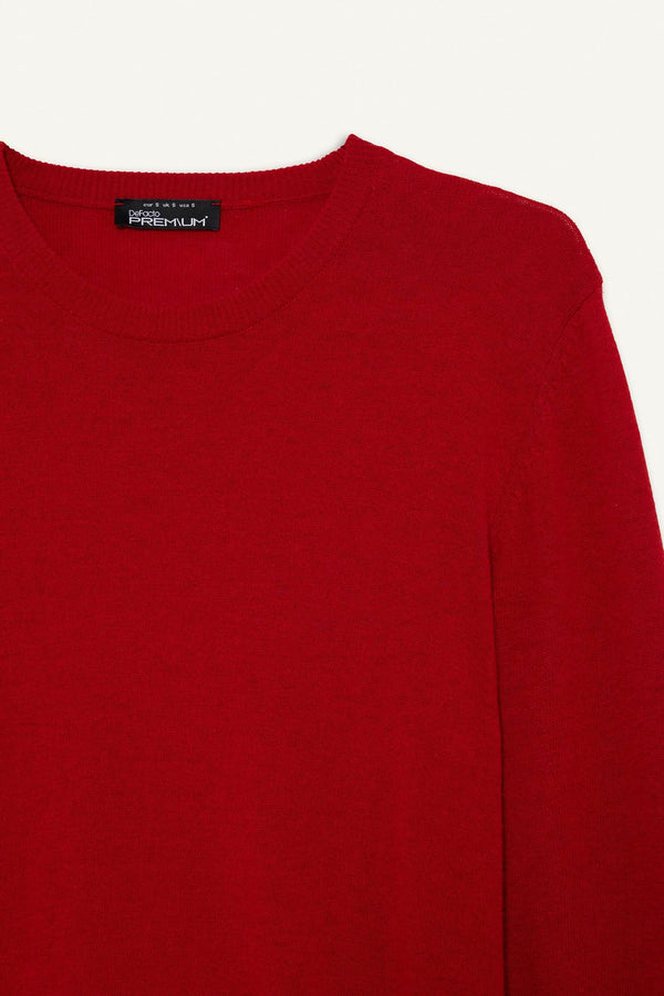 Wool Blend Crew Neck Knitwear Sweater