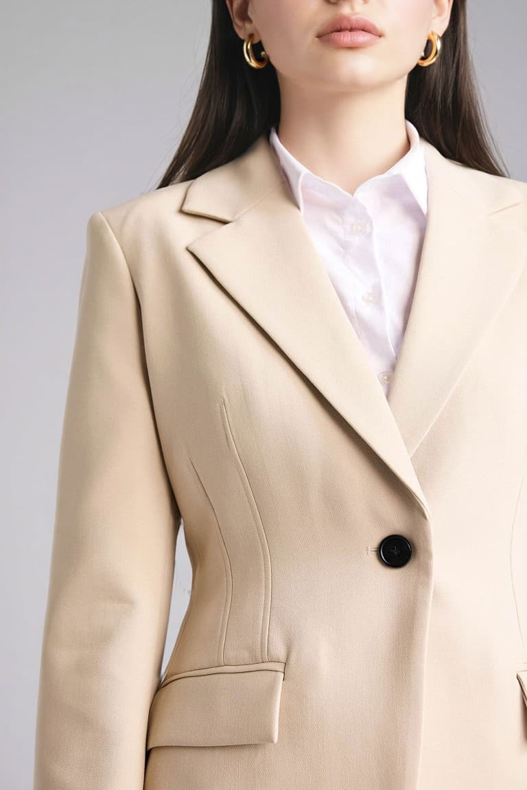 Fitted Jacket Collar Blazer Jacket