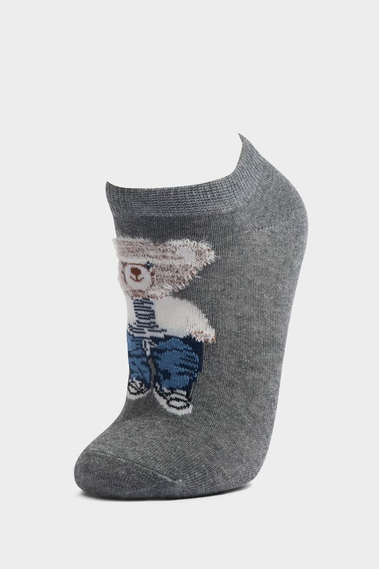 Teddy Bear 5 Pack Cotton Booties Socks Boy