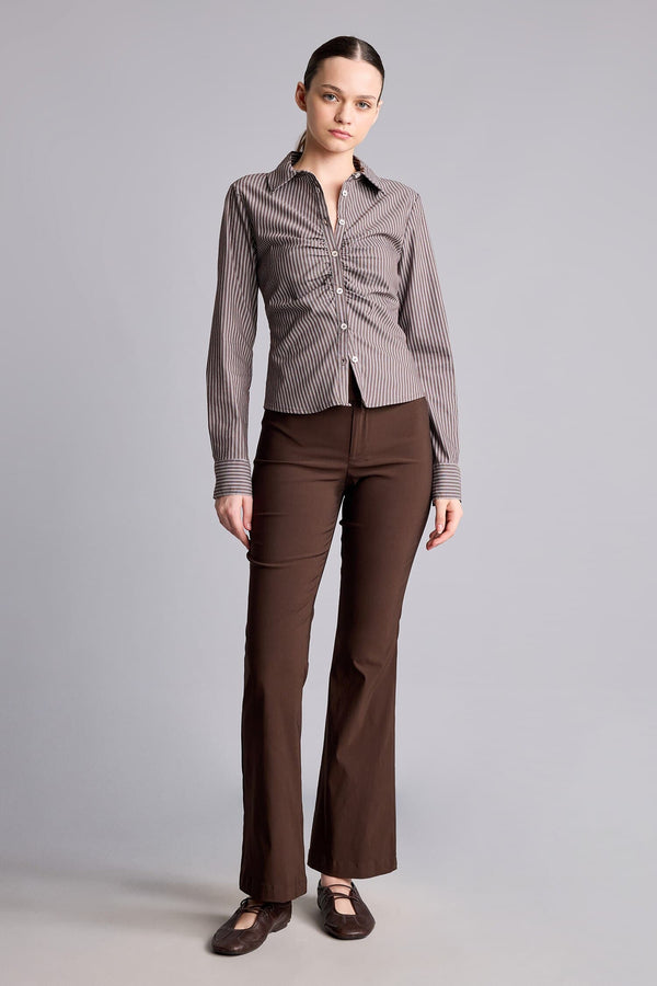 Flare Fit Zippered Regular Waist Bengalin Pants