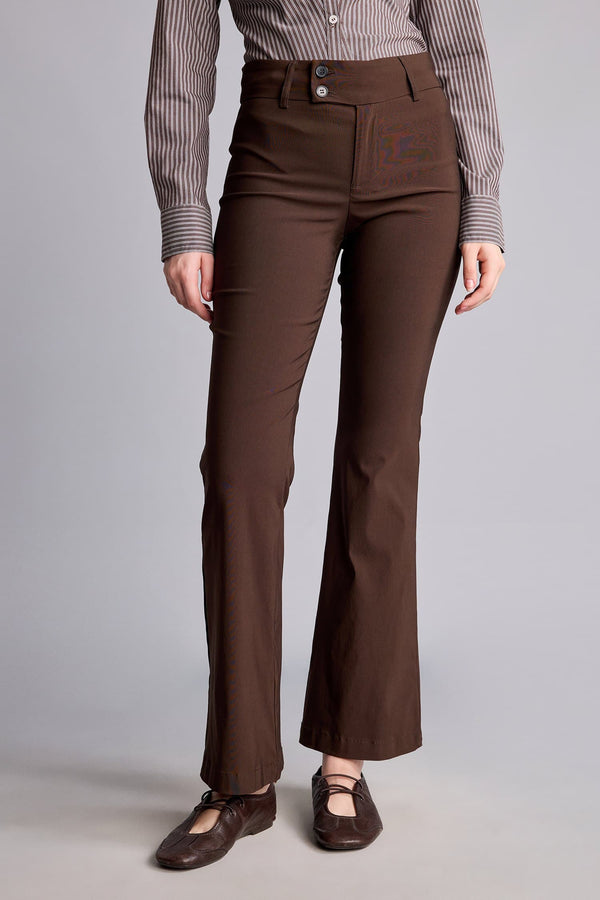 Flare Fit Zippered Regular Waist Bengalin Pants