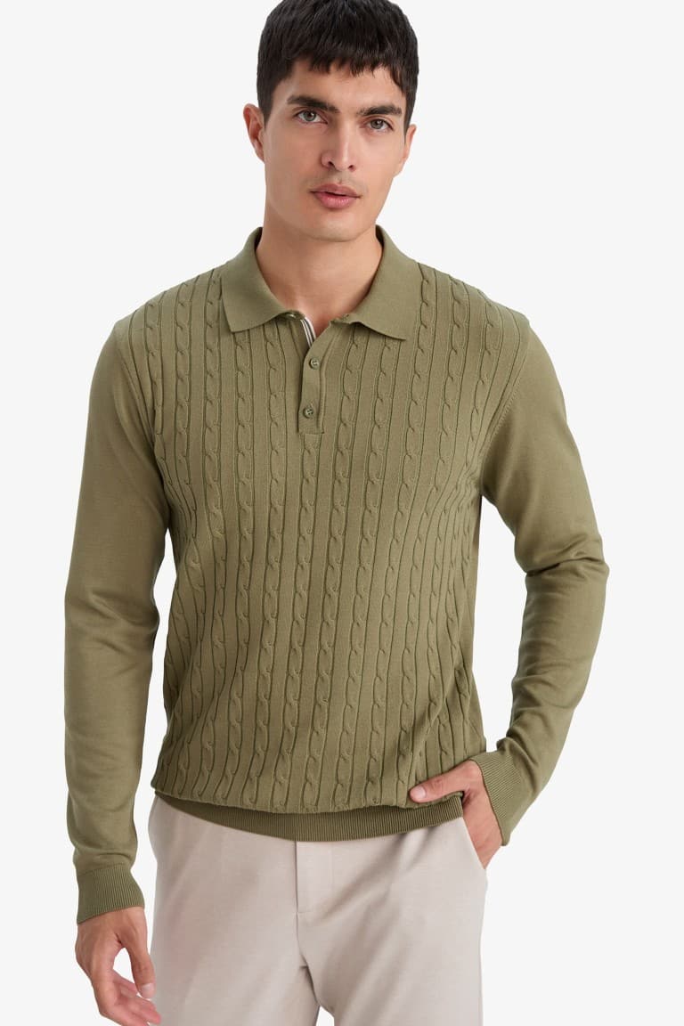 Standard Fit Polo Neck Knitwear Sweater
