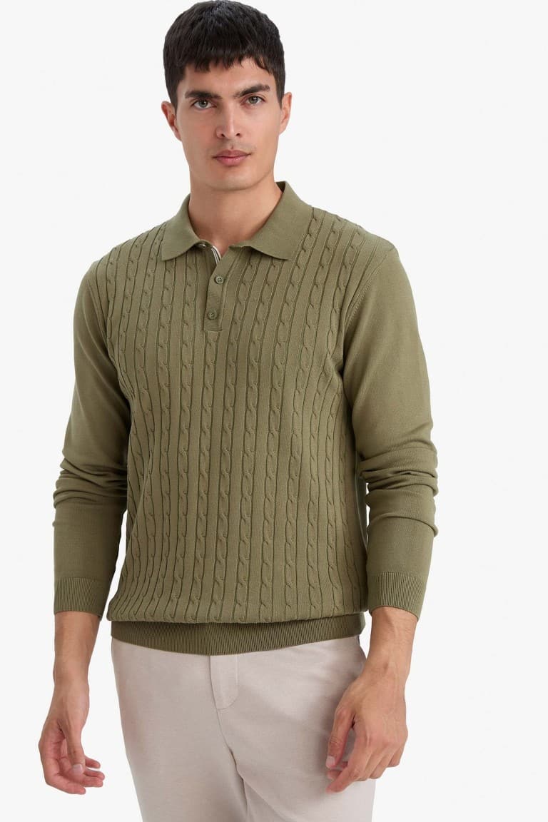 Standard Fit Polo Neck Knitwear Sweater