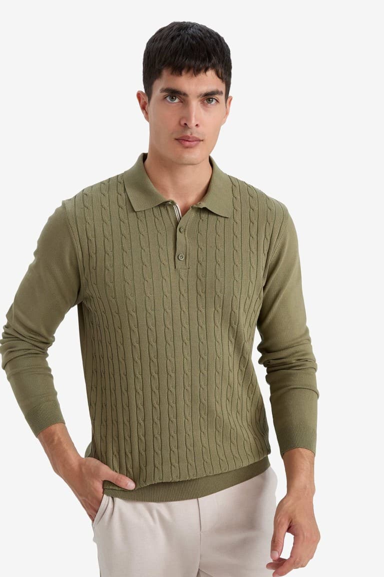 Standard Fit Polo Neck Knitwear Sweater