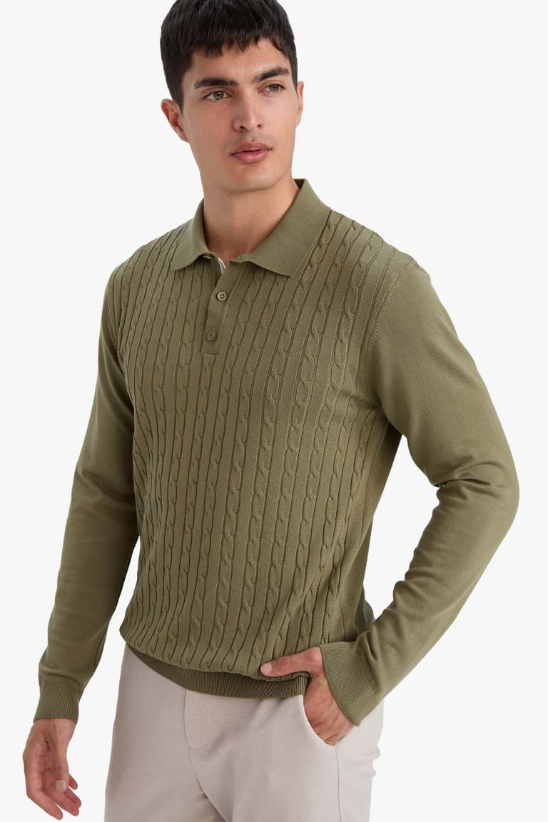 Standard Fit Polo Neck Knitwear Sweater