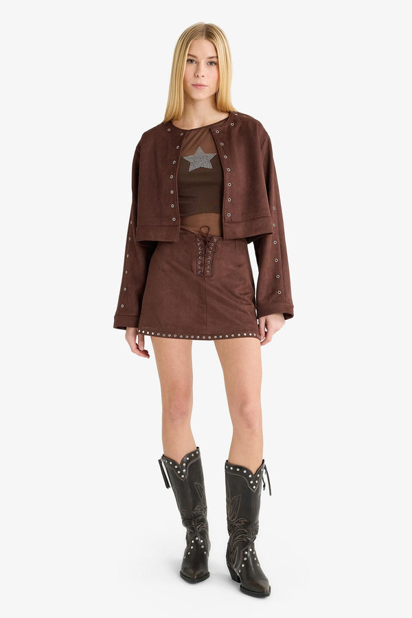 Crop Suede Jacket