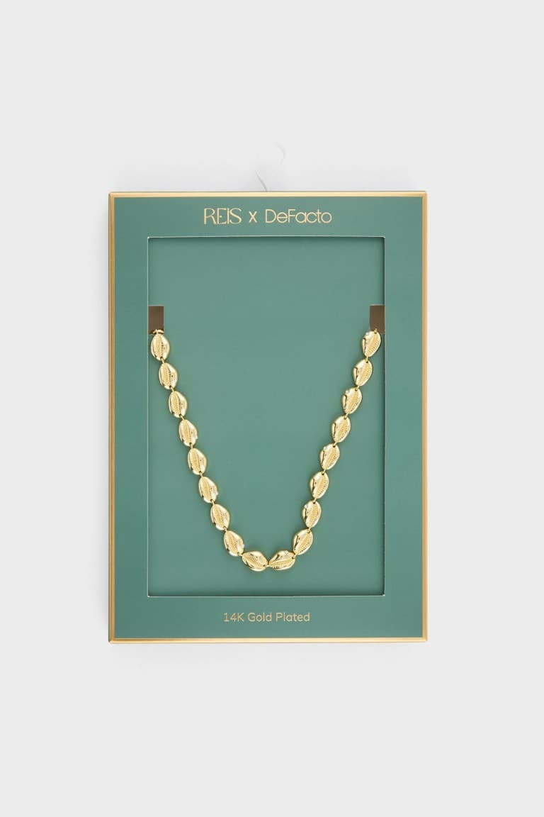 Reis X DeFacto Seashell Patterned Gold Necklace