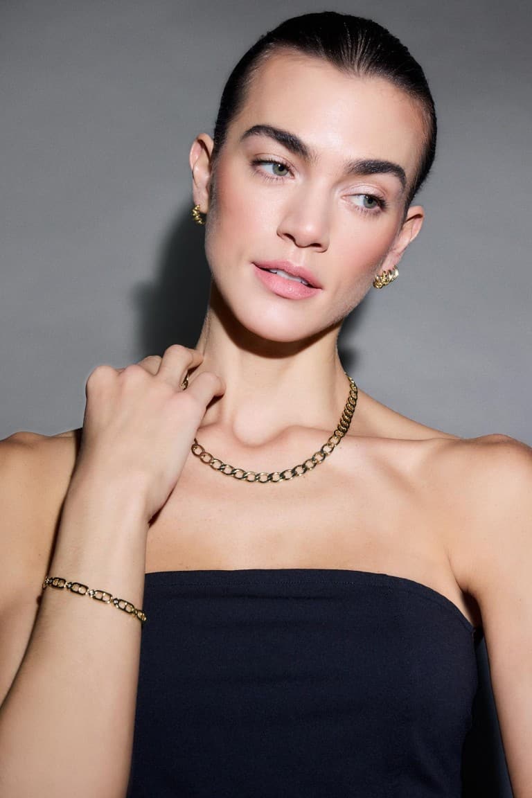 Reis X DeFacto Chain Patterned Gold Necklace