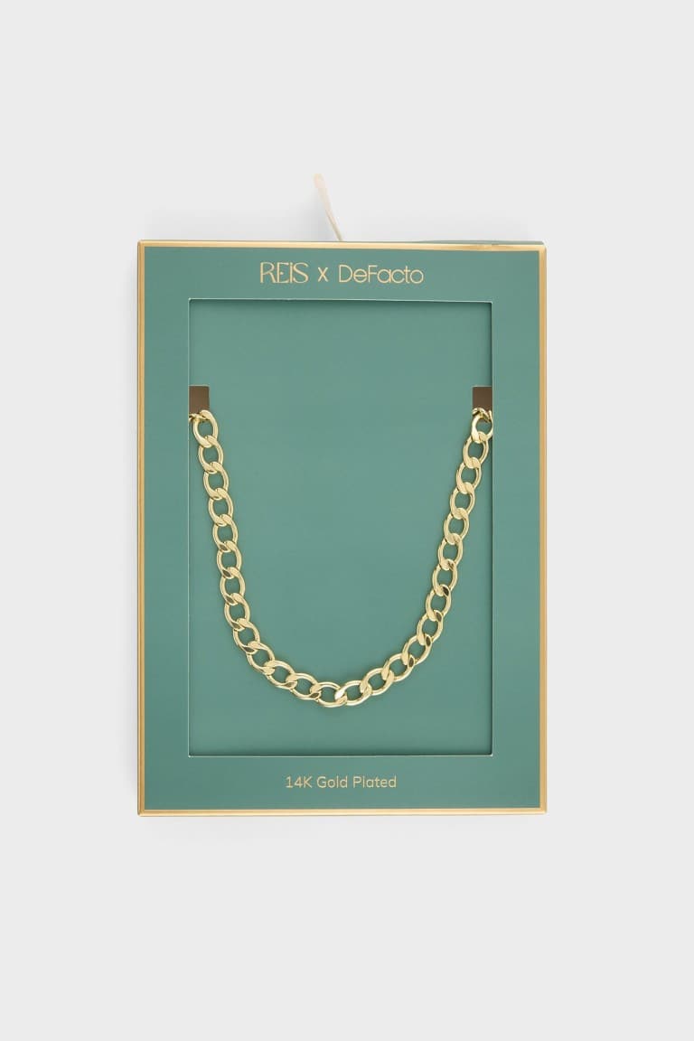 Reis X DeFacto Chain Patterned Gold Necklace