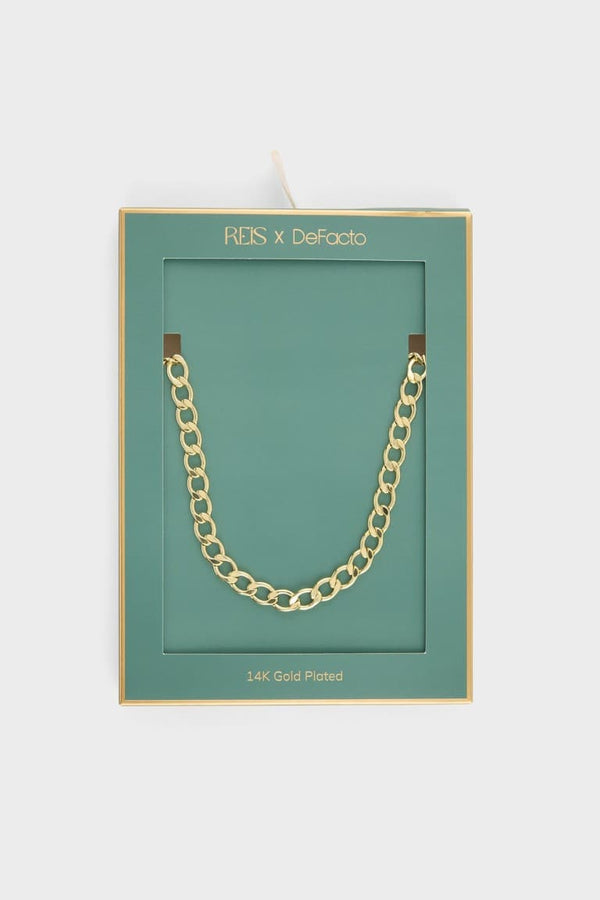 Reis X DeFacto Chain Patterned Gold Necklace