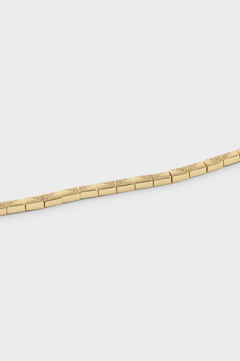 Reis X DeFacto Rectangle Patterned Gold Bracelet