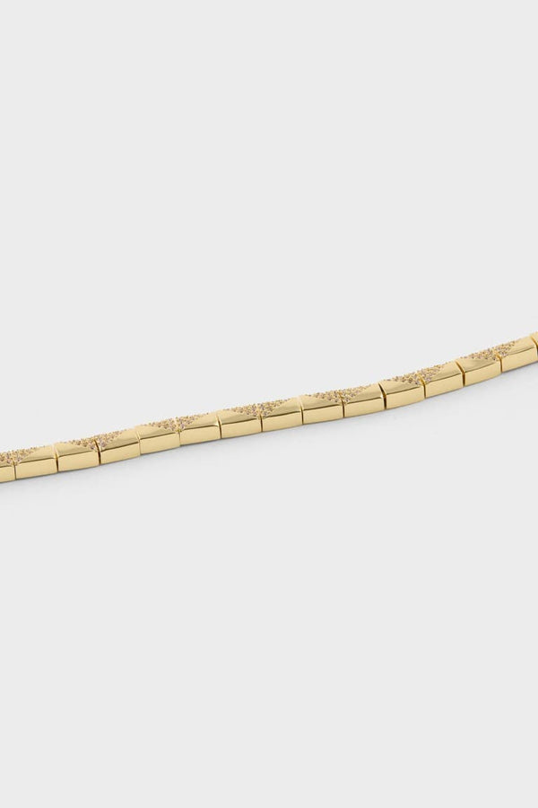 Reis X DeFacto Rectangle Patterned Gold Bracelet