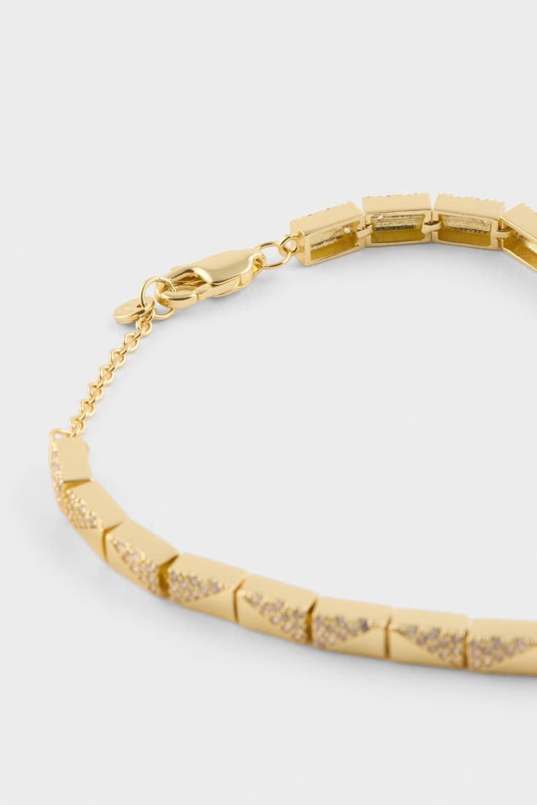Reis X DeFacto Rectangle Patterned Gold Bracelet