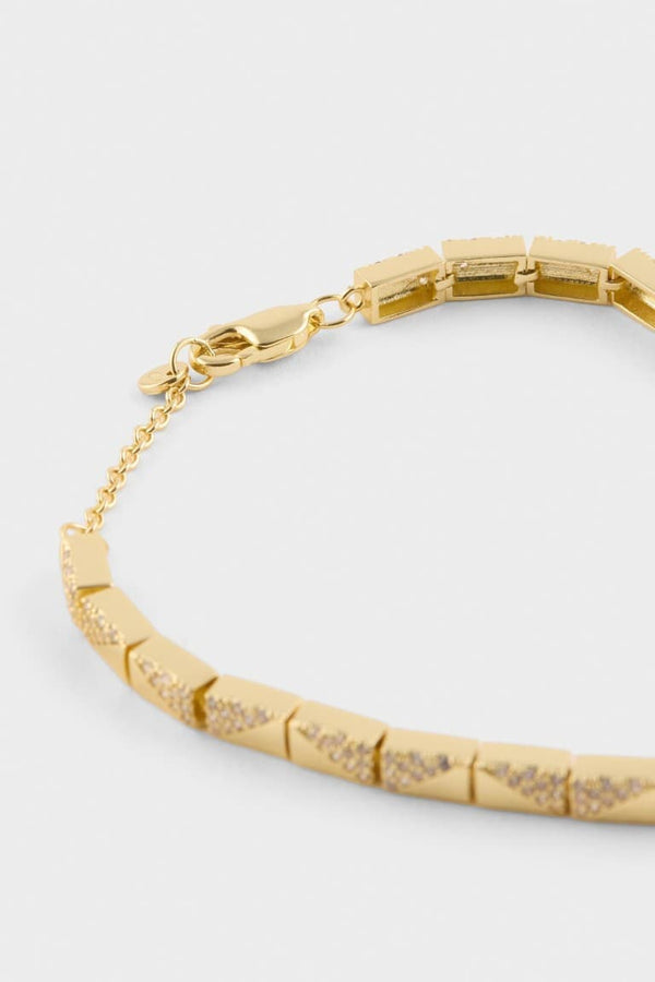 Reis X DeFacto Rectangle Patterned Gold Bracelet