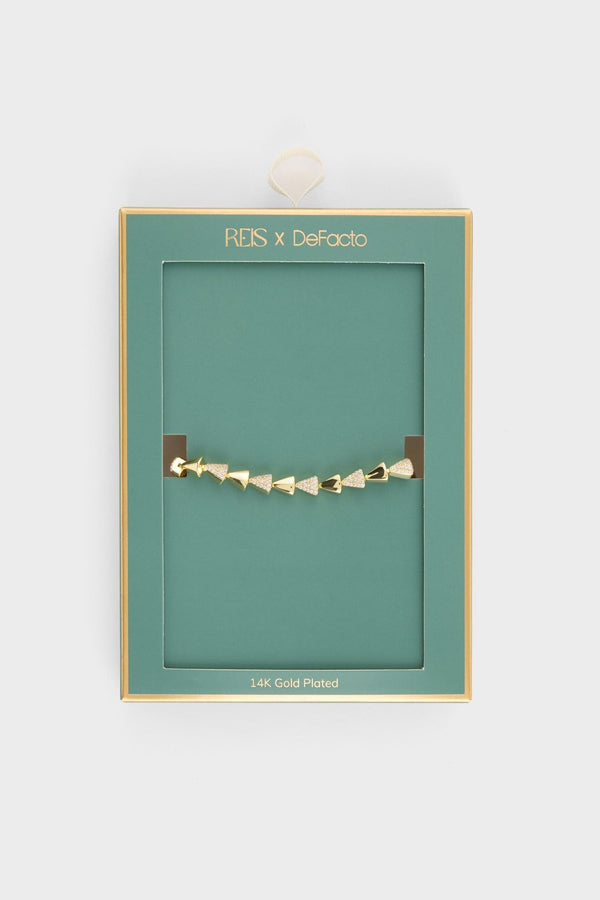 Reis X DeFacto Triangle Figure Gold Bracelet