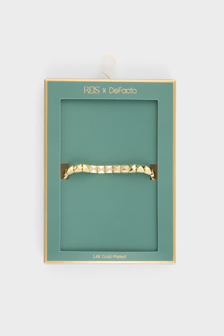 Reis X DeFacto Square Figure Gold Bracelet