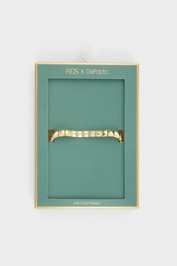Reis X DeFacto Square Figure Gold Bracelet