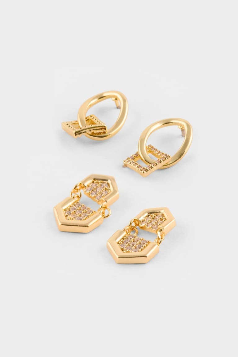 Reis X DeFacto 2-Pack Gold Earrings Secondary image