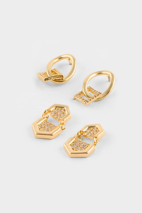 Reis X DeFacto 2-Pack Gold Earrings