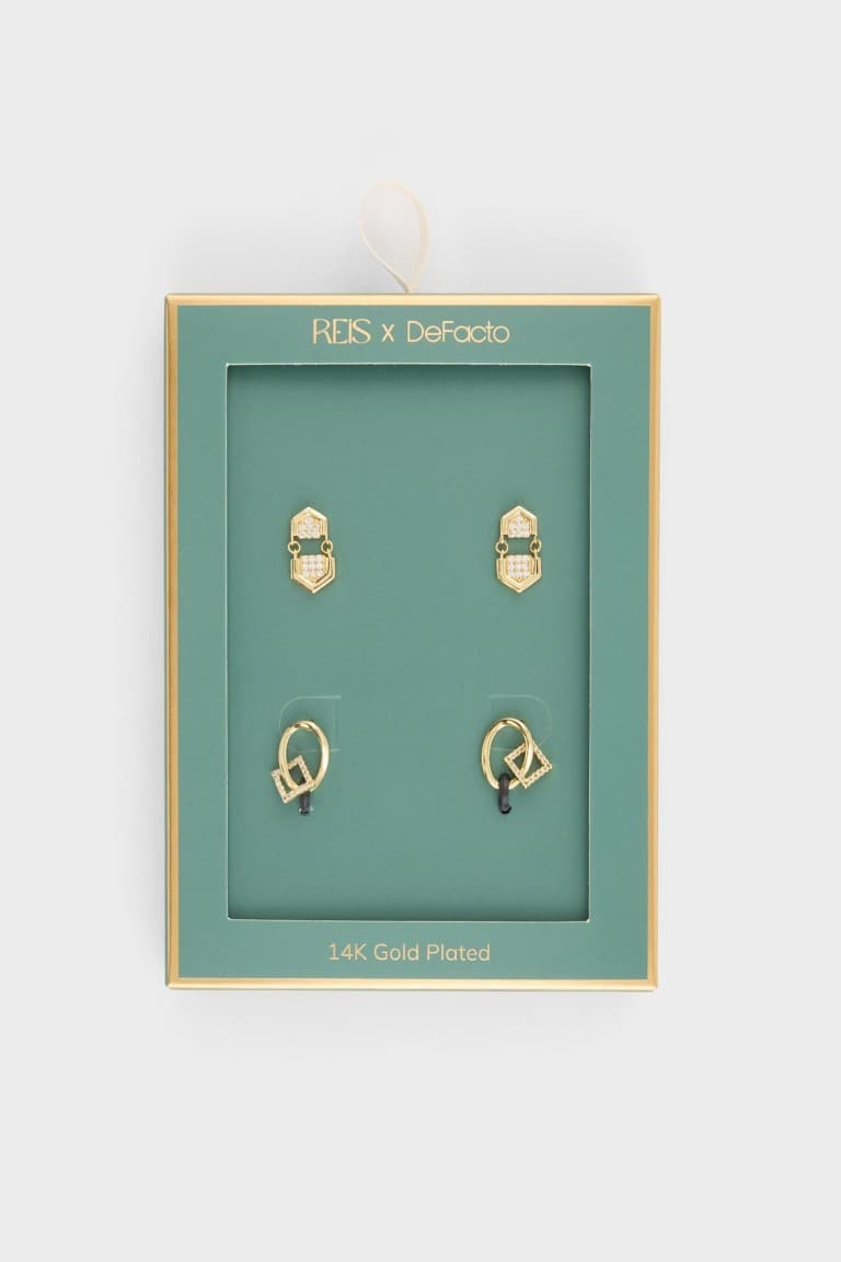 Reis X DeFacto 2-Pack Gold Earrings
