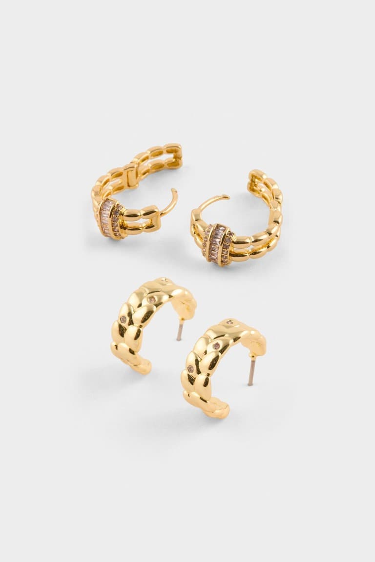 Reis X DeFacto 2-Pack Gold Earrings Secondary image