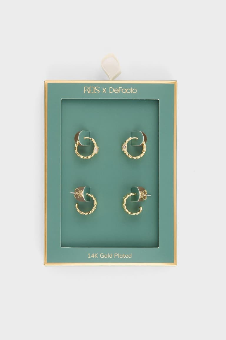 Reis X DeFacto 2-Pack Gold Earrings