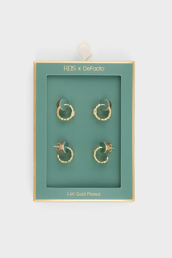 Reis X DeFacto 2-Pack Gold Earrings
