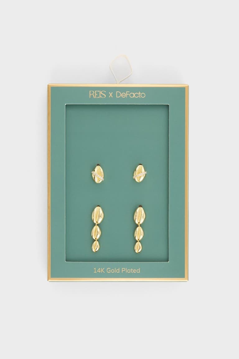 Reis X DeFacto 2-Pack Gold Earrings