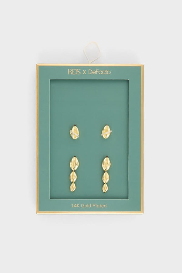 Reis X DeFacto 2-Pack Gold Earrings