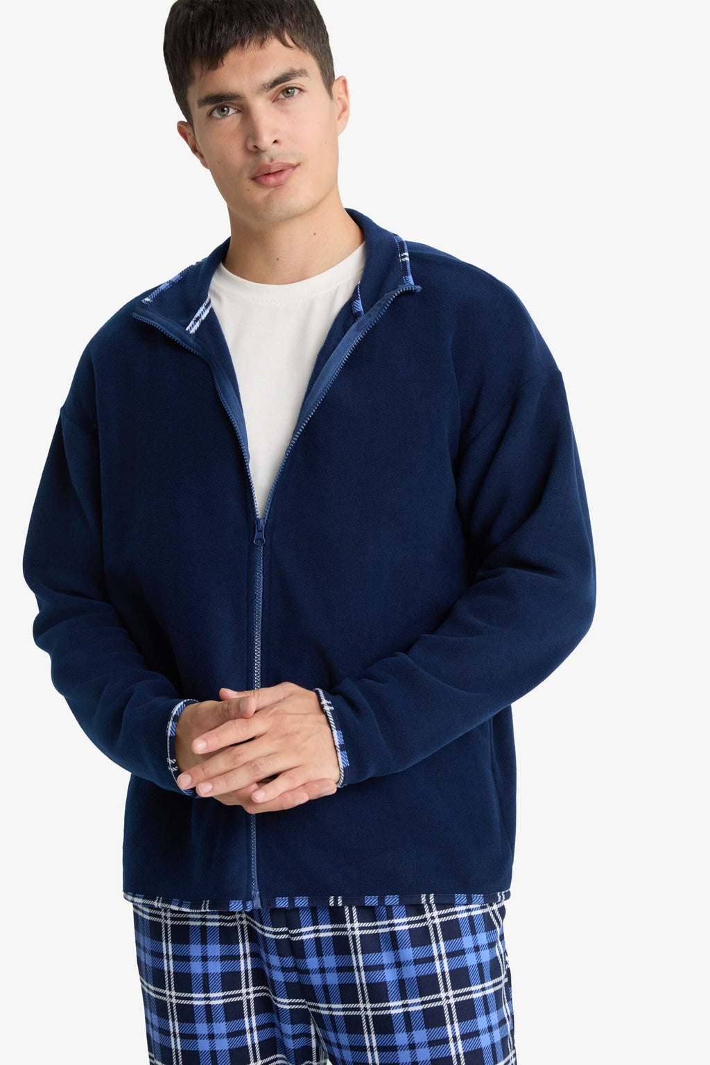 Regular Fit Fleece Zippered Top