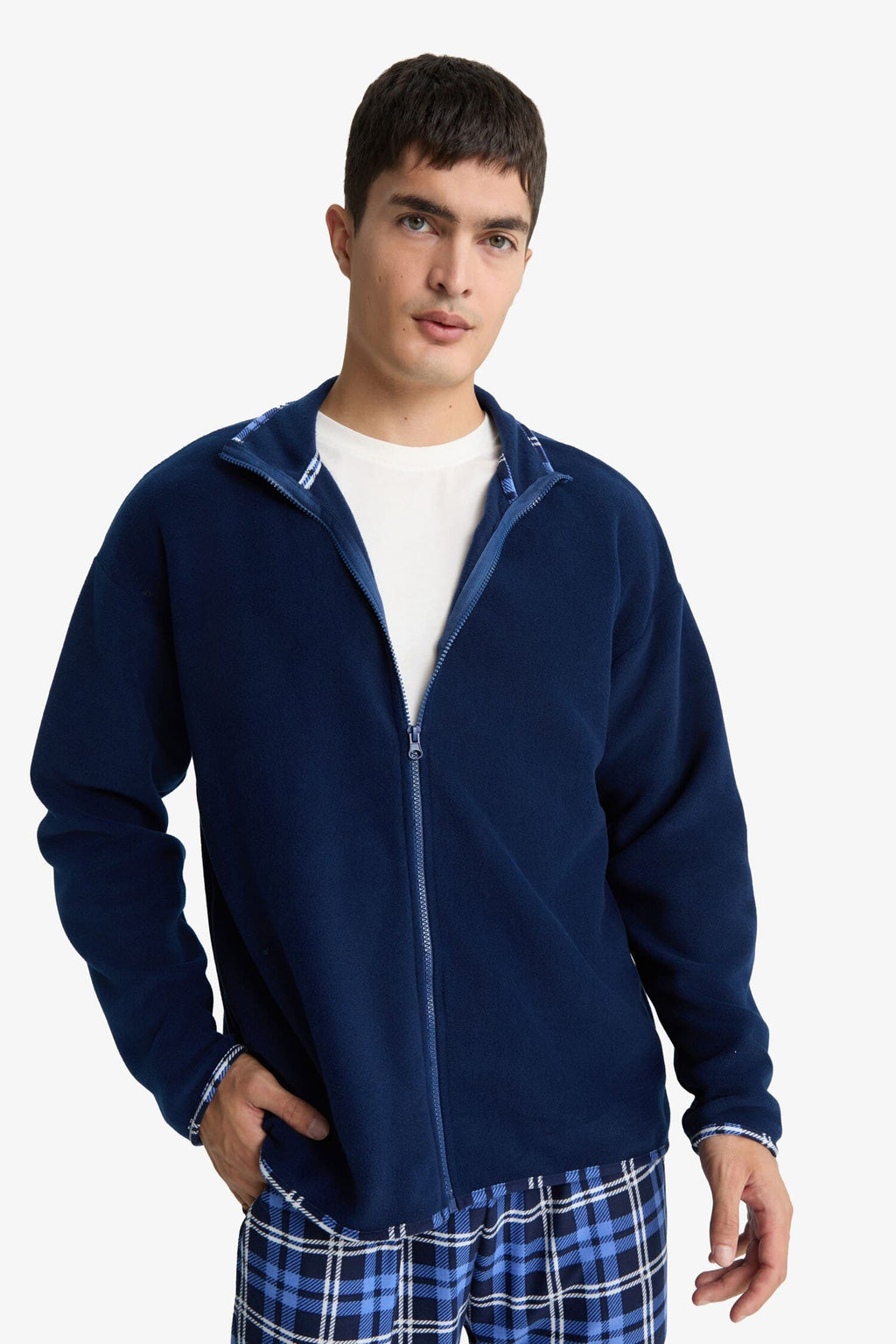 Regular Fit Fleece Zippered Top