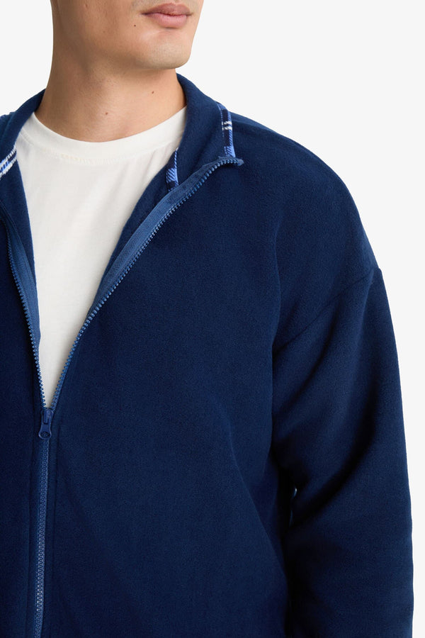 Regular Fit Fleece Zippered Top
