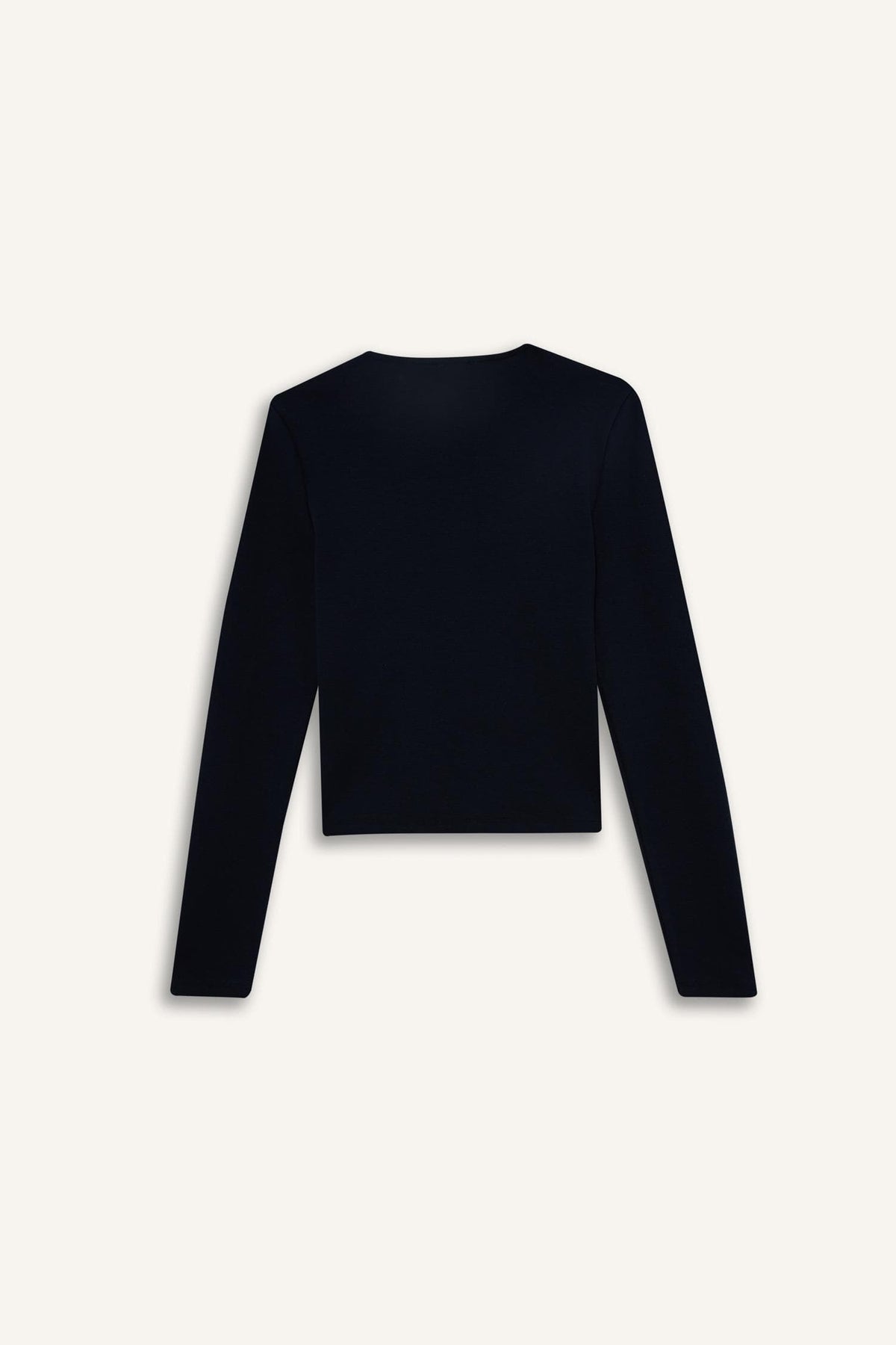 Fitted Crew Neck Rib Cardigan