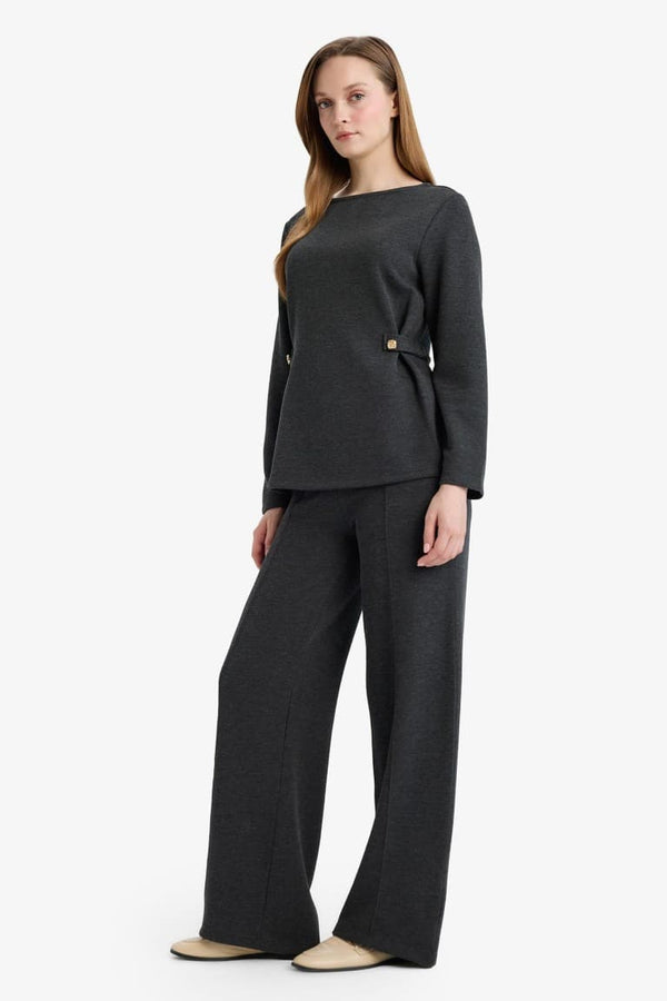 Straıght Fit Straight Leg Pique Trousers
