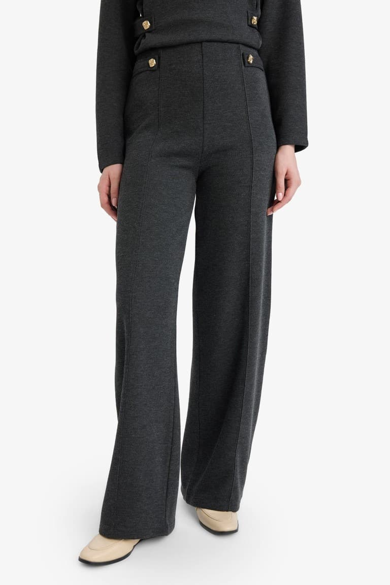 Straıght Fit Straight Leg Pique Trousers