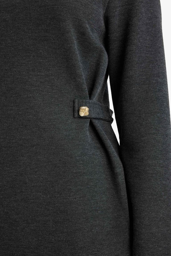 Regular Fit Boat Neck Pique Long Sleeve T-Shirt