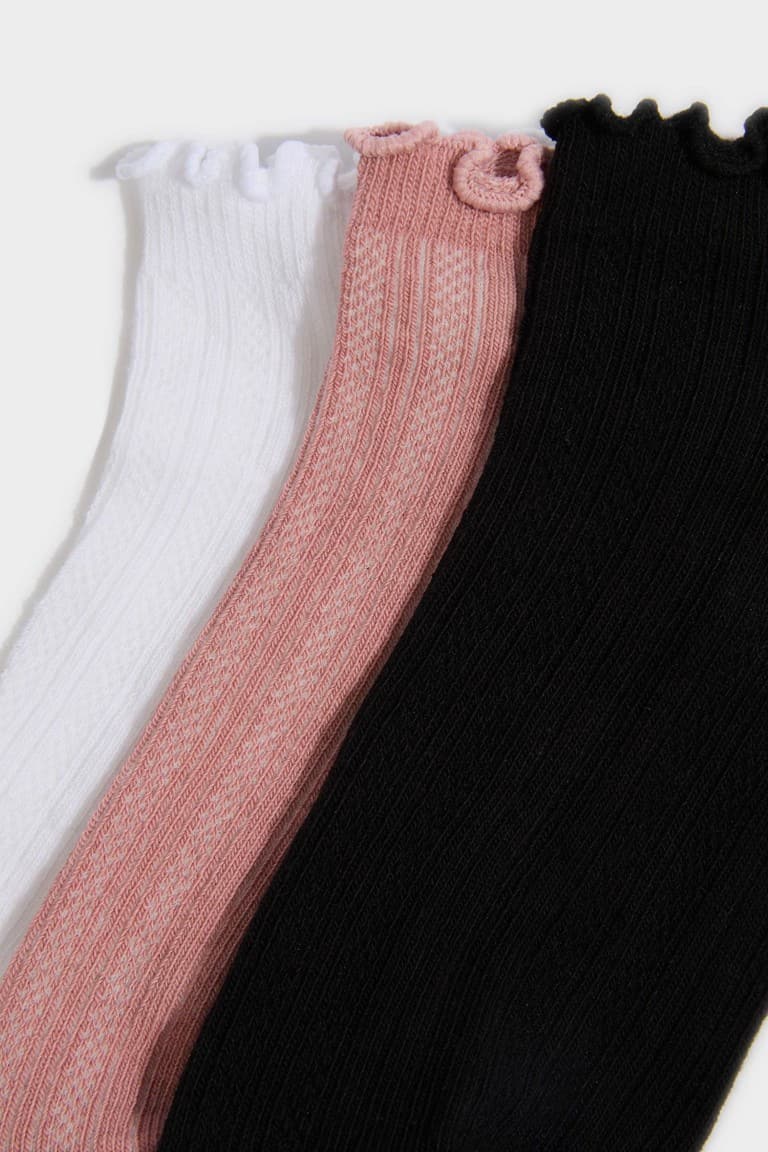 Women Ruffle 3-Pack Cotton Booties Socks