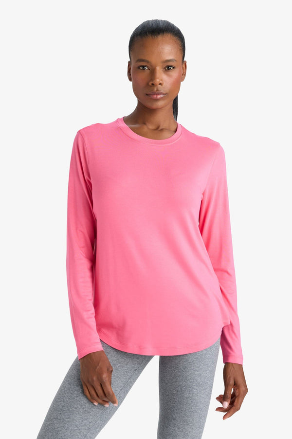 Standard Fit Crew Neck Athlete Long Sleeve T-Shirt
