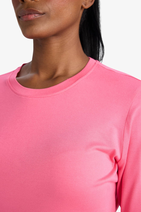 Standard Fit Crew Neck Athlete Long Sleeve T-Shirt
